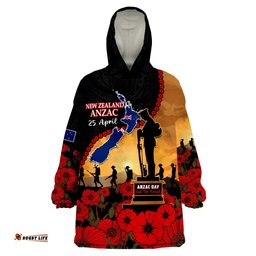 new zealand anzac wearable blanket hoodie maori camouflage mix poppies we will remember them