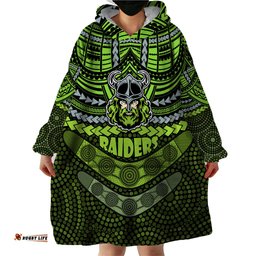 raiders rugby wearable blanket hoodie polynesian and aboriginal special version