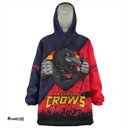Adelaide Crows Breaking Through Fan Design Wearable Blanket Hoodie Aussie Oodie