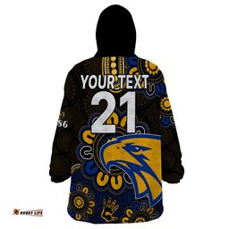 custom personalised afl west coast eagles 1986 aboriginal wearable blanket hoodie
