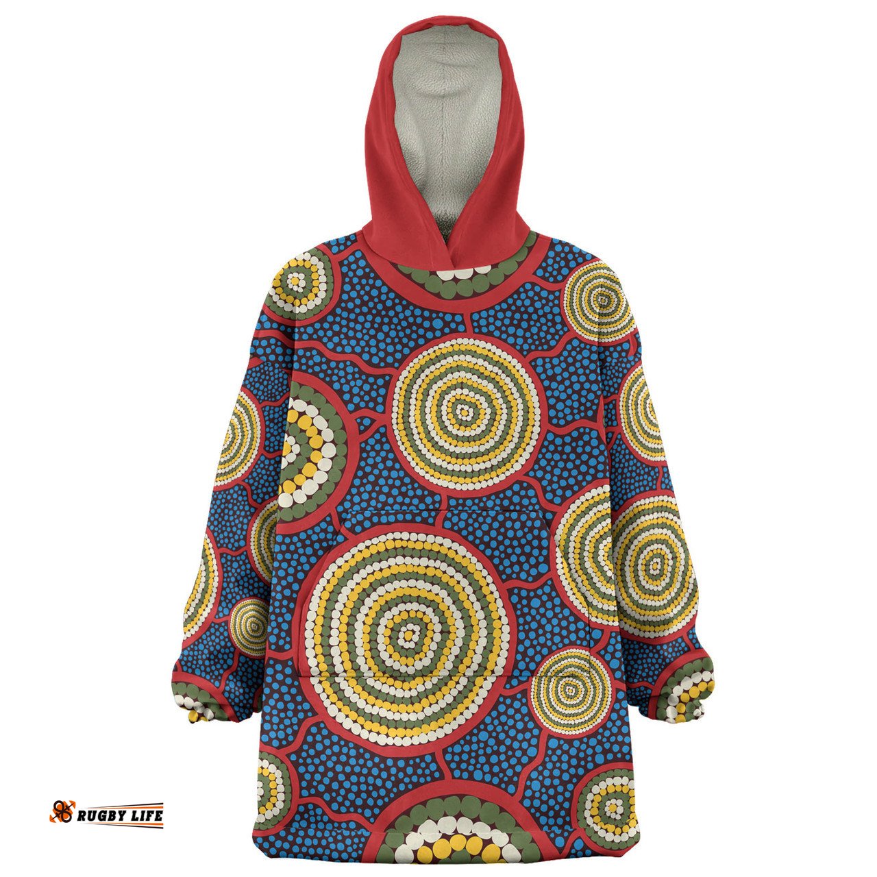 Australia Aboriginal Beautiful Indigenous Seamless Pattern Based in Universe with Galaxies Form Wearable Blanket Hoodie Aussie Oodie