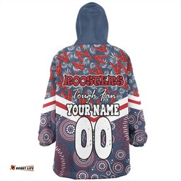 Sydney Roosters Snug Hoodie - Tropical Patterns And Dot Painting Eat Sleep Rugby Repeat