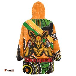 Wallabies Rugby Snug Hoodie - Custom Australia National Rugby Championship with Aboriginal Inspired Culture Player And Number Oodie Blanket