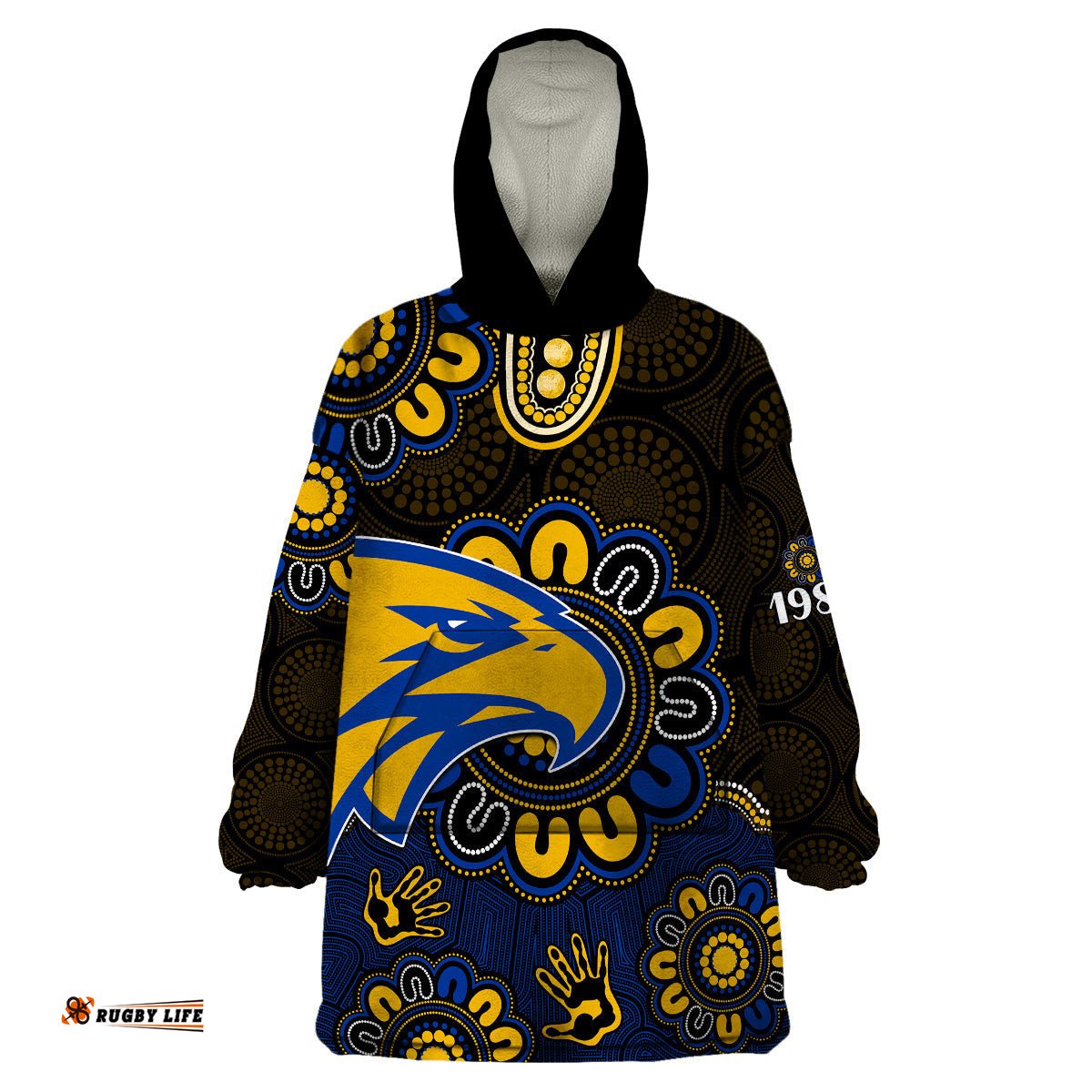 afl west coast eagles 1986 aboriginal wearable blanket hoodie