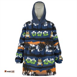 Canberra Raiders Snug Hoodie - Tropical Hibiscus and Coconut Trees