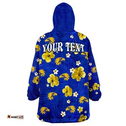 custom personalised eagles football west coast premiers tropical flowers simple wearable blanket hoodie