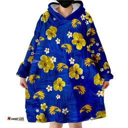 custom personalised eagles football west coast premiers tropical flowers simple wearable blanket hoodie