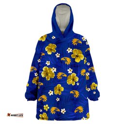 custom personalised eagles football west coast premiers tropical flowers simple wearable blanket hoodie