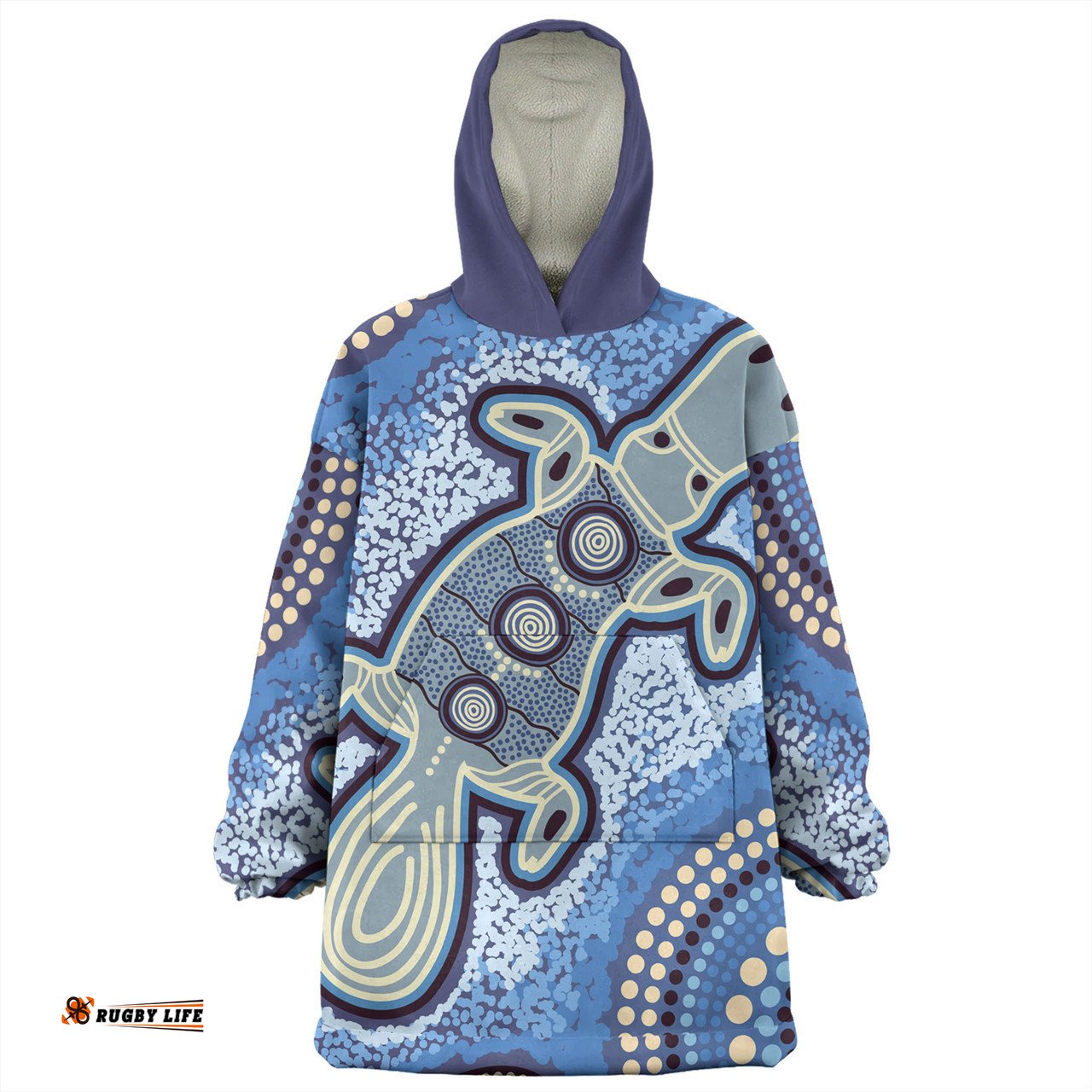 Australia Aboriginal Platypus Aboriginal Dot Painting Wearable Blanket Hoodie Aussie Oodie