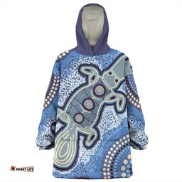 Australia Aboriginal Platypus Aboriginal Dot Painting Wearable Blanket Hoodie Aussie Oodie