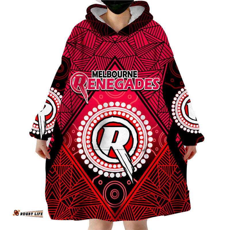 custom personalised melbourne renegades indigenous aboriginal cricket wearable blanket hoodie