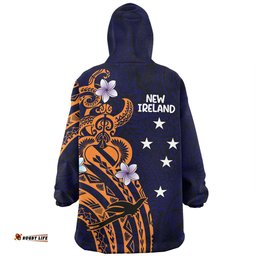 Australia South Sea Islanders Snug Hoodie - New Ireland Flag With Polynesian Pattern Snug Hoodie
