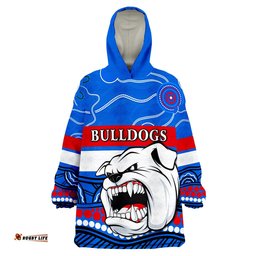 custom text and number bulldogs indigenous western football wearable blanket hoodie