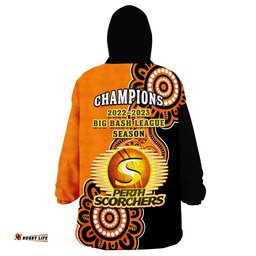 perth scorchers cricket wearable blanket hoodie we are the champions aboriginal