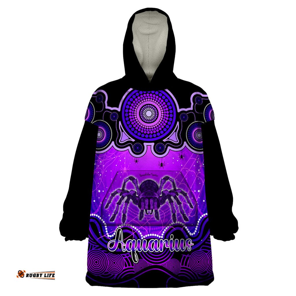 personalised australia scorpio tarantulas spider zodiac wearable blanket hoodie auz astrology aboriginal purple