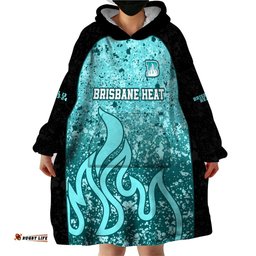 brisbane heat custom wearable blanket hoodie bbl cricket team 2024