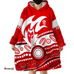 custom personalised federal demons football club indigenous wearable blanket hoodie