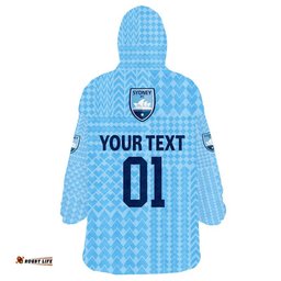 custom personalised sydney the sky blues wearable blanket hoodie soccer club original style blue