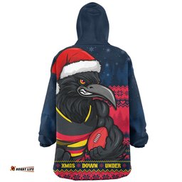Adelaide Crows Merry Christmas Down Under Footy Power Style Wearable Blanket Hoodie Aussie Oodie