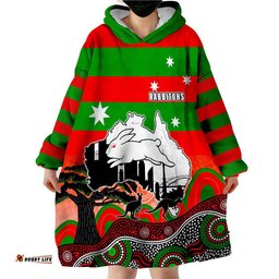 rabbitohs rugby wearable blanket hoodie australia day style