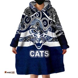 geelong cats indigenous basic style wearable blanket hoodie