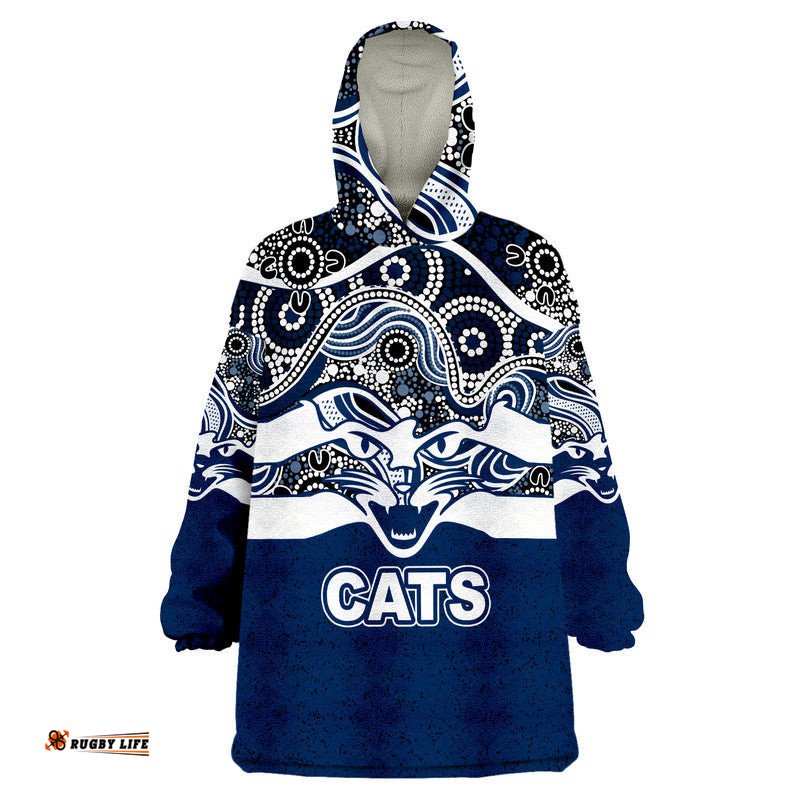 geelong cats indigenous basic style wearable blanket hoodie