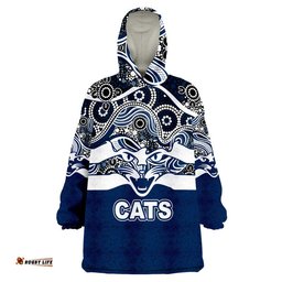 geelong cats indigenous basic style wearable blanket hoodie