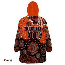 custom text and number perth scorchers bbl wearable blanket hoodie aboriginal patterns