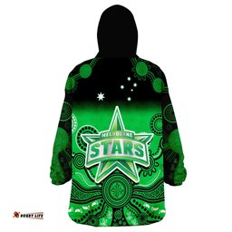 stars cricket wearable blanket hoodie melbourne team green gradient aboriginal art