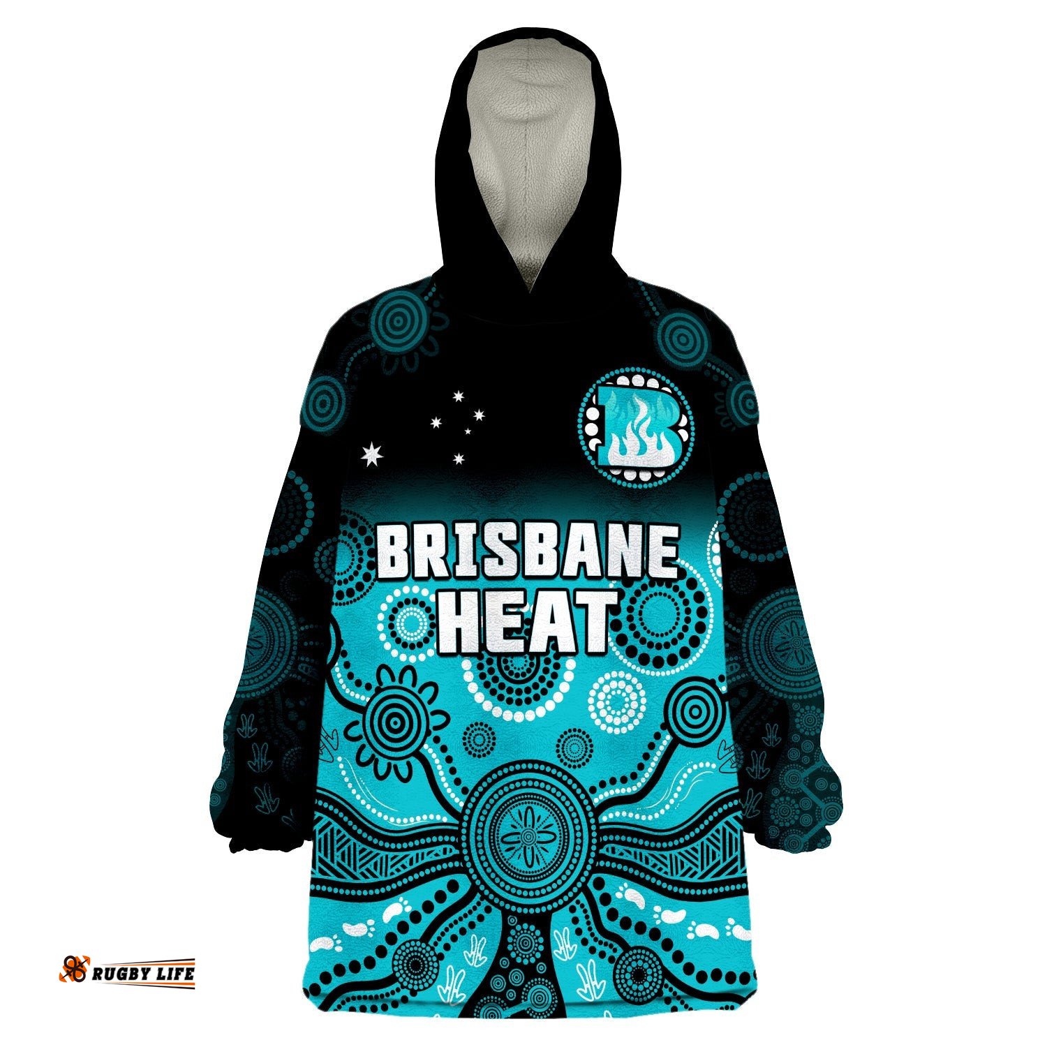 brisbane heat wearable blanket hoodie gradient aboriginal dot painting