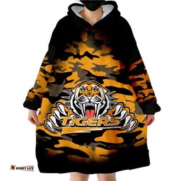 tigers rugby wearable blanket hoodie anzac day army patterns