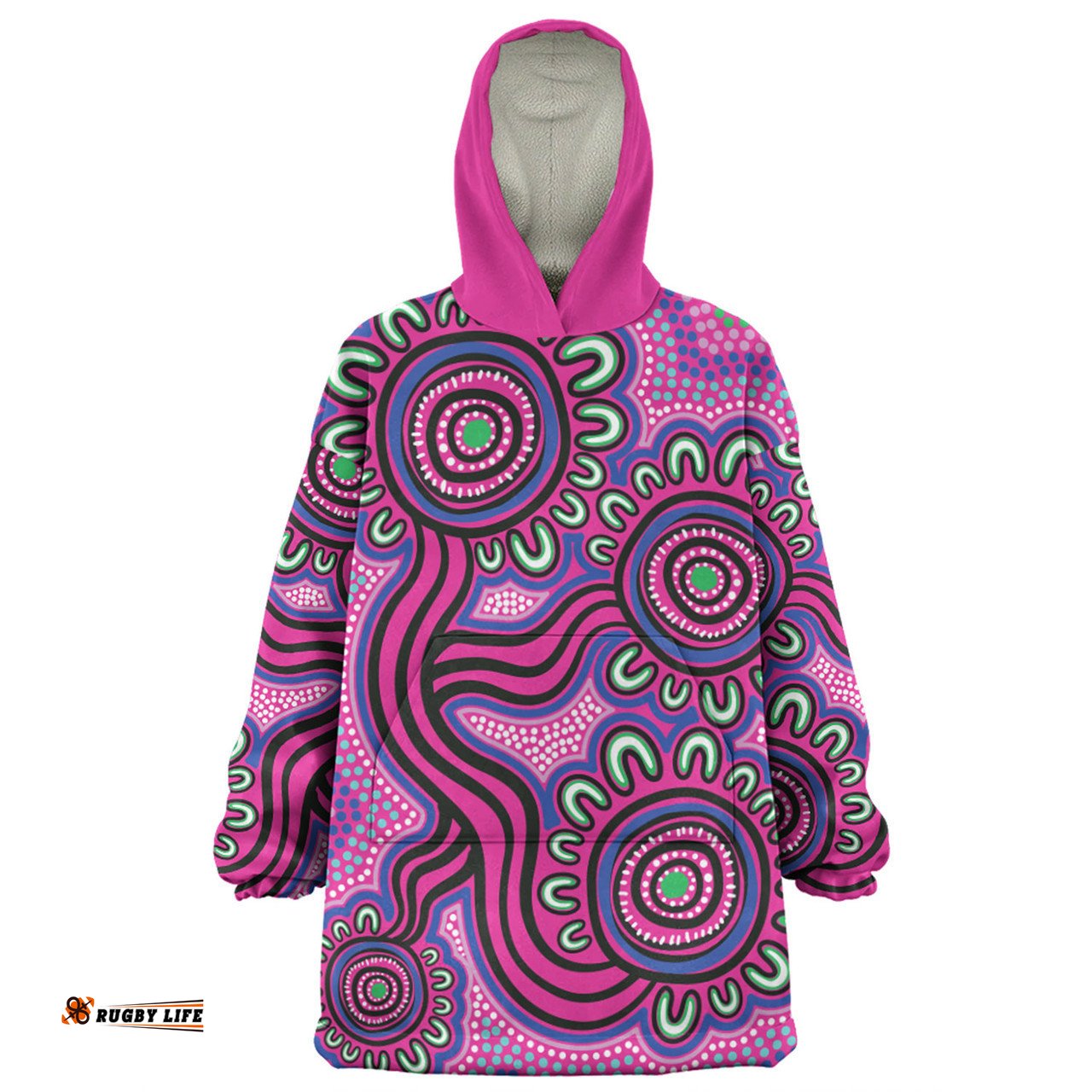 Australia Aboriginal Dot Patterns From Indigenous Australian Culture Wearable Blanket Hoodie Aussie Oodie
