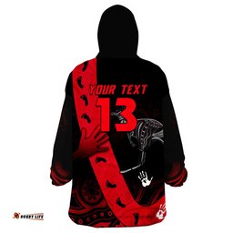 custom text and number bombers indigenous essendon for life wearable blanket hoodie