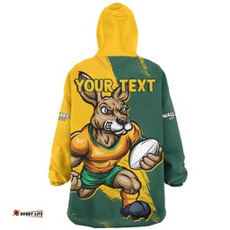 Aussie Wallabies Unstoppable Wallabies Spirit Of The Championship Yellow Wearable Blanket Hoodie Aussie Oodie