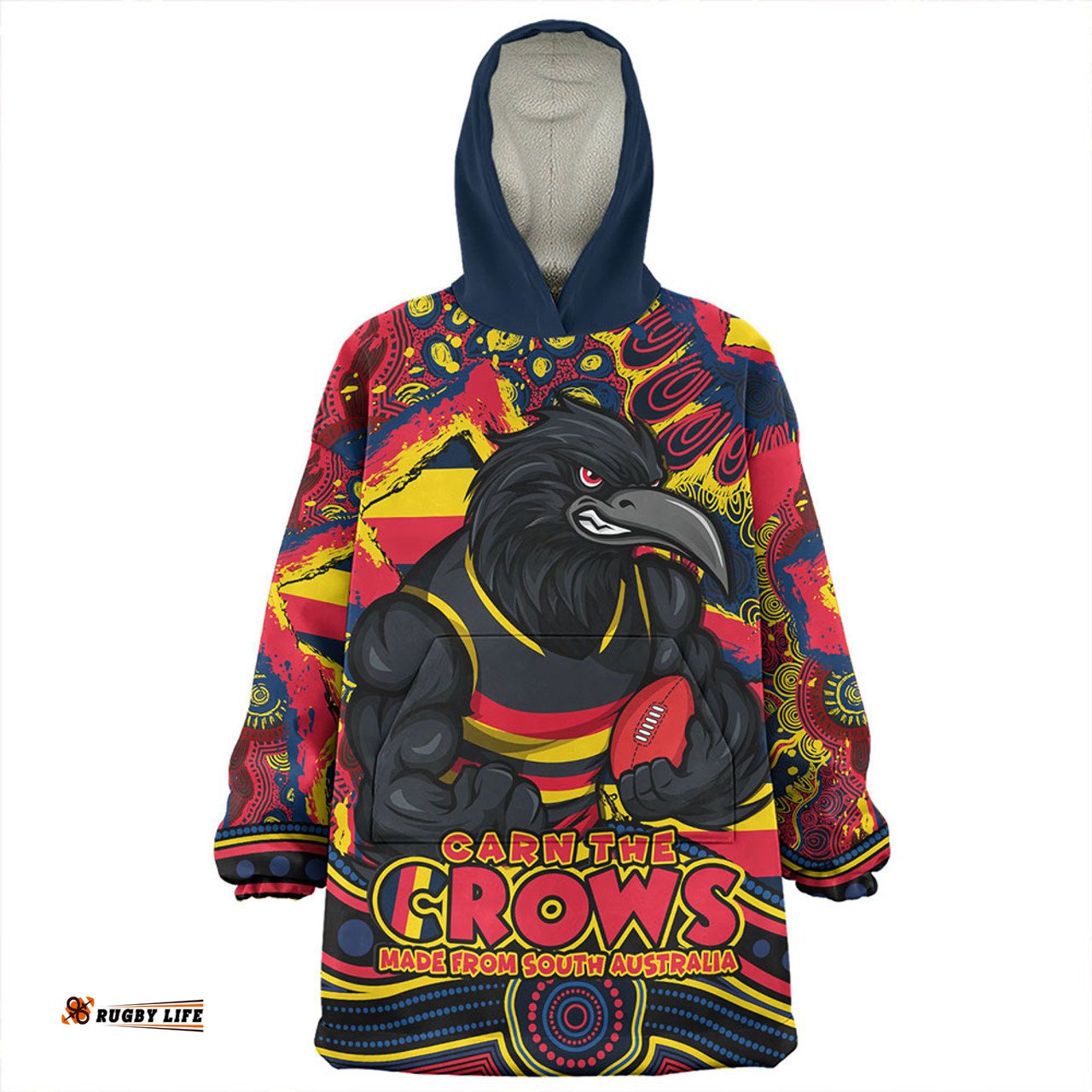 Adelaide Crows Blazing Spirit Of Victory Wearable Blanket Hoodie Aussie Oodie