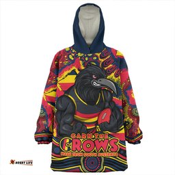 Adelaide Crows Blazing Spirit Of Victory Wearable Blanket Hoodie Aussie Oodie