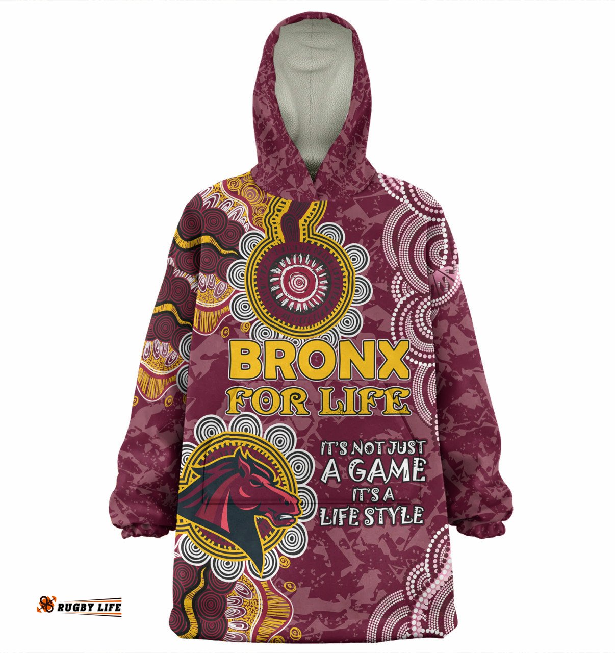 Australia Broncos Custom It's not Just a Game, it's a Life Style Wearable Blanket Hoodie Aussie Oodie