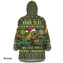 Australia Christmas Fishing Custom We Fish You A Merry Christmas Wearable Blanket Hoodie Aussie Oodie