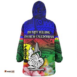 Australia South Sea Islanders I'm New Caledonian In Polynesian Style With Tropical Hibiscus Flowers Wearable Blanket Hoodie Aussie Oodie