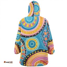 Australia Aboriginal Dots Art And Colorful Pattern Wearable Blanket Hoodie Aussie Oodie