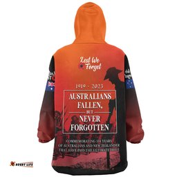 Australia Anzac Day Custom Lest We For Get Anzac Quotes Wearable Blanket Hoodie Aussie Oodie