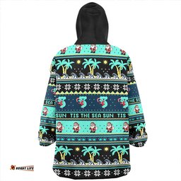 Australia Sunny Christmas By The Sea Black Wearable Blanket Hoodie Aussie Oodie