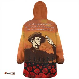 Australia Anzac Day Soldiers Salute To Remember Of Our Heroes Wearable Blanket Hoodie Aussie Oodie