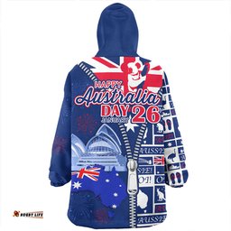 Australia Australia Day Spirit  26th January Special Wearable Blanket Hoodie Aussie Oodie
