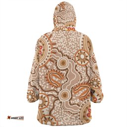 Australia Aboriginal Aboriginal Dot Design Artwork Wearable Blanket Hoodie Aussie Oodie