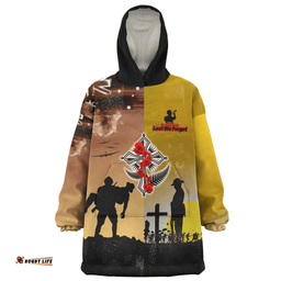 Australia Anzac Day Special Remembrance Day Lest We Forget Wearable Blanket Hoodie Aussie Oodie
