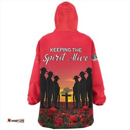 Australia Anzac Day Australian Red Ensign Wearable Blanket Hoodie Aussie Oodie