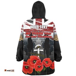 Australia Navy Force Anzac Day Custom We Thank You For Our Freedom Wearable Blanket Hoodie Aussie Oodie