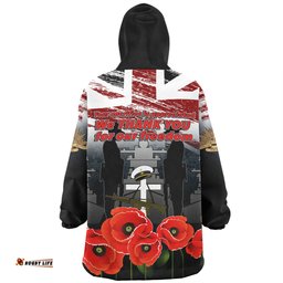 Australia Navy Force Anzac Day Custom We Thank You For Our Freedom Wearable Blanket Hoodie Aussie Oodie