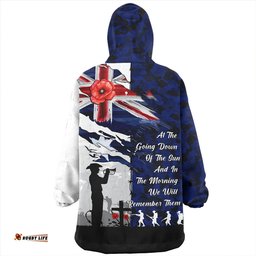 Australia Remembrance Day Lest We Forget Australian Military Tribute Blue Wearable Blanket Hoodie Aussie Oodie